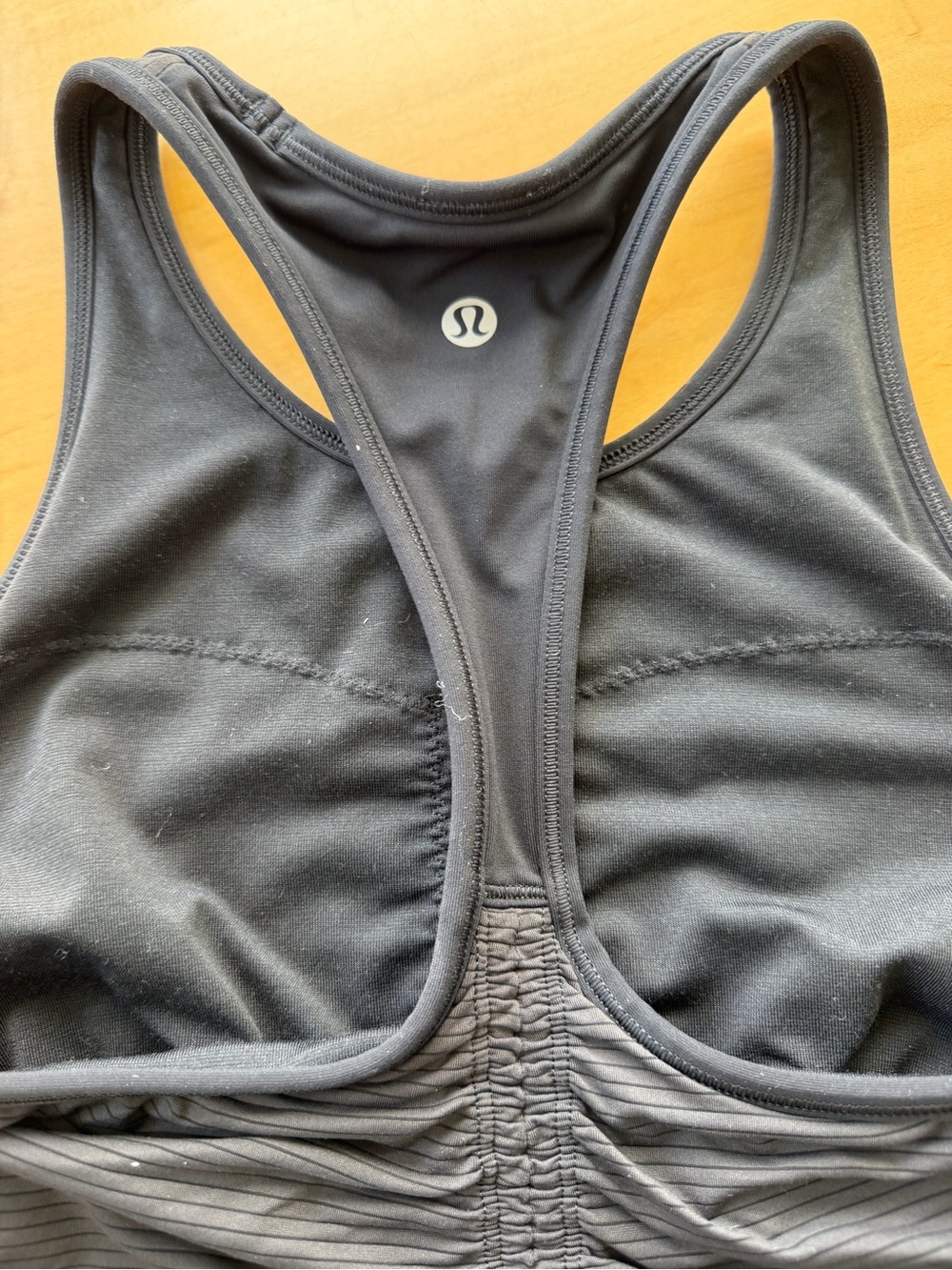 Lululemon Black Racerback Ruched Tank - Picture 4 of 6
